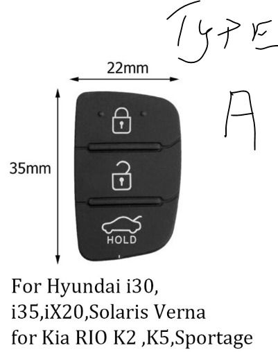 Hyundai 3 button pad for key fob with broken buttons