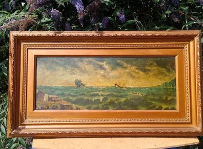 Early Nineteenth Century Shipwreck Scene Oil on Canvas