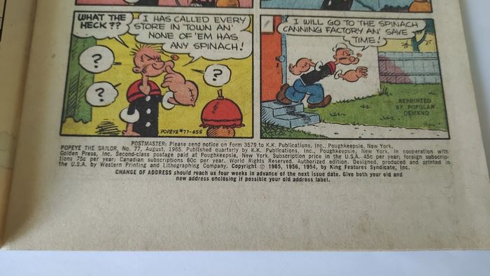 Popeye The Sailor Comic 75 76 and 77 from 1965