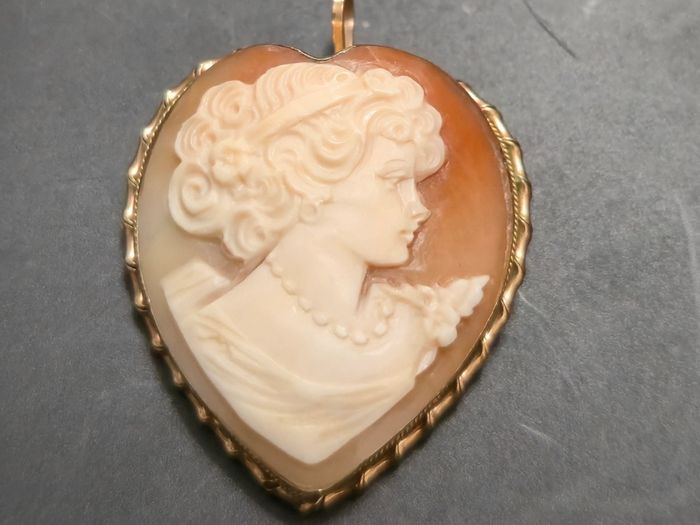 Large Gold Cameo pendant
