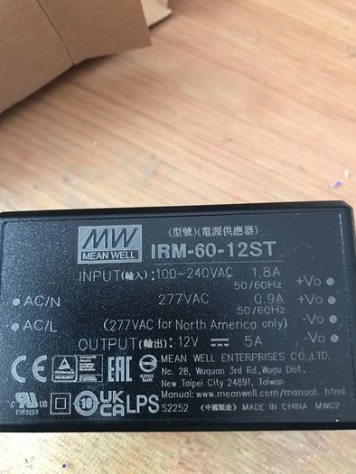power supply Mean Well IRM-60-12ST Switched Mode Power Supply