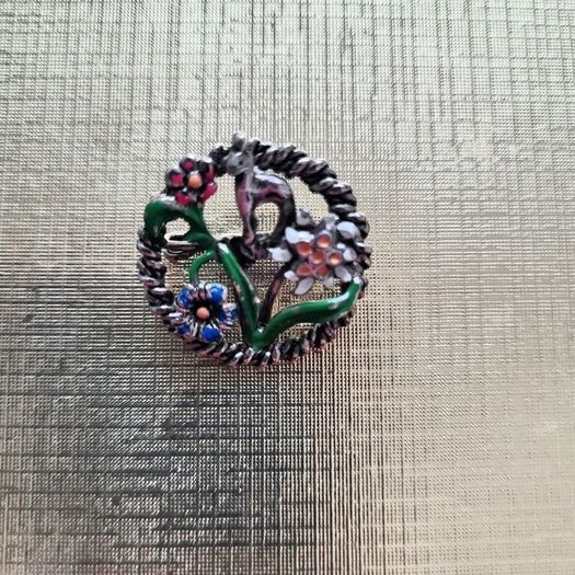1940s Austrian enamelled brooch pin