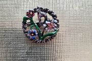 1940s Austrian enamelled brooch pin