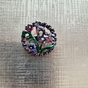 1940s Austrian enamelled brooch pin