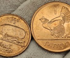 Ireland 1966 1d Penny and 1/2d Halfpenny Beautiful Uncirculated Red