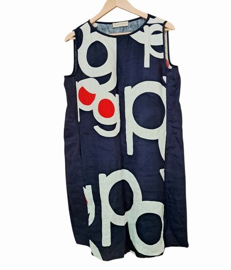 Purificacion Garcia bold graphic linen shift dress