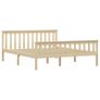 Bed Frame Light Wood Solid Pinewood 160x200 cm Image 6