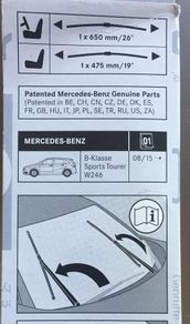 Wiper Blades (Mercedes B Class W246 2015 on)