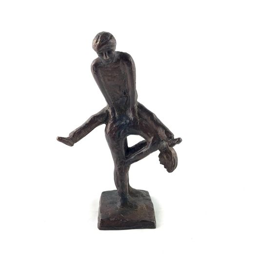 Mid century bronze figurine of gymnasts training