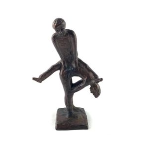 Mid century bronze figurine of gymnasts training