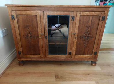 Solid Oak Tudor Style Sideboard
