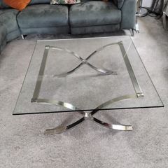 Glass & Chrome Coffee and Side Table