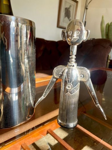 Vintage Italian Pierre the Sommelier Silverplate Corkscrew Wine Bottle Opener