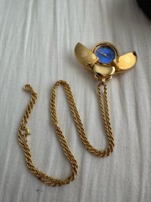 Golden Ladybug Necklace Pendant Quartz Watch / Clock Picador London