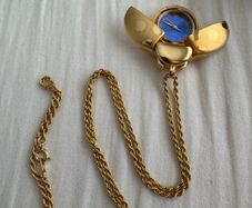 Golden Ladybug Necklace Pendant Quartz Watch / Clock Picador London
