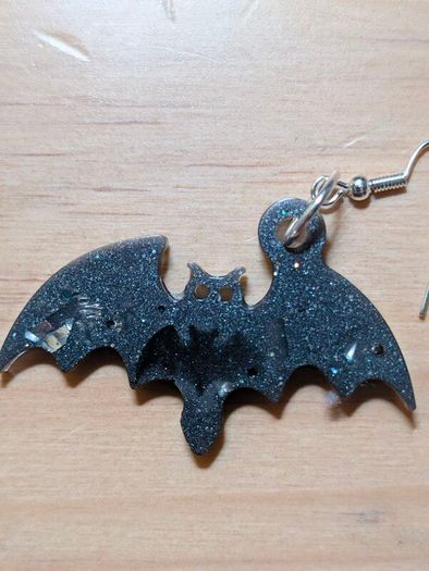 Handmade Halloween Bat Earrings