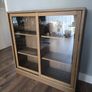 Ikea Cabinet with sliding glass doors, oak veneer 121x37x120 cm Image 4