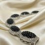 Natural Black Spinel Cambodian Zircon Halo Bracelet Image 8