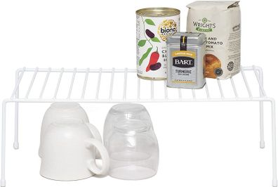 Kitchen Cupboard Organiser - Storage Shelf  White