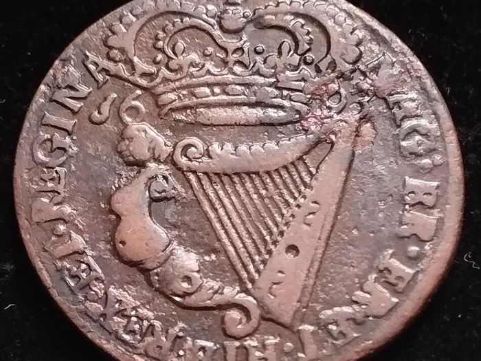#626 - Ireland - 1693 - Half Penny - Willian & Mary