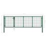 Garden Gate Steel 350x100 cm Green Image 6