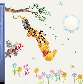 Beautiful Winnie the Pooh Wall Stickers Cartoon Home Decor Paper Nursery Wall