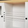 _Sideboard Kitchen Cabinet with Doors Side Cabinet Glass Window 100 x 30 x 76.5 cm Cabinet for Living Room Dining Room Kitchen Hallway Office White Image 6