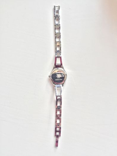Telstar Quartz ladies silver watch with pink face- working perfectly new battery added.