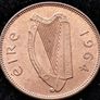 [#69] - Ireland 1964 | Irish 1/2d | Irish Half Penny | KM.10 | UNC Image 2