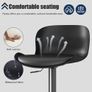 Bar stool Set of 2, 360 swivel chair, height-adjustable, Barstool with backrest and footrest, imitation leather 120kg kitchen stool, Barstools for Kitchen, Dining room, Bar, Black Image 7