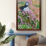 Puffin in the Sea Pinks | oil painting | framed Image 6