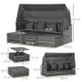 4 Piece Outdoor Rattan Wicker Sofa Set Adjustable Conopy & Coffee Table Sectional Patio Conversation Furniture Set w/ Cushions Grey (FREE POSTAGE) Image 3