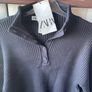 jumper Bnwt Zara navy cropped jumper with button neckline size small Image 5