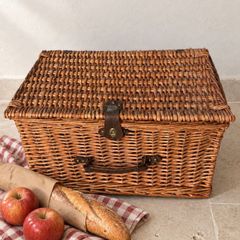 Large Wicker Picnic Hamper Basket with Handle