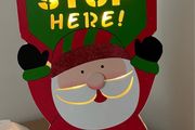 Light up Santa Stop Here Sign