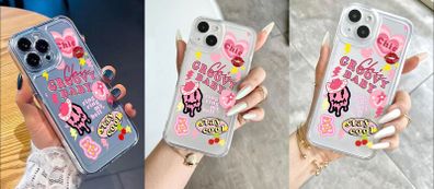 Free Postage! Pink Cartoon Graphic Clear Phone Case compatible with Apple iPhone 15/15Plus/15Pro/15Promax Kawaii.