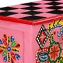 Console Table Solid Mango Wood Pink Hand Painted Image 3