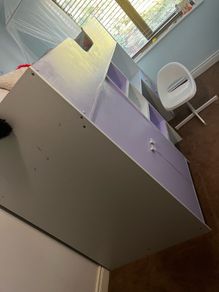 high sleeper/loft bed with desk, chair and mattress included