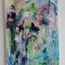 Original Abstract Painting Framed Original Floral Landscspe Garden Image 5