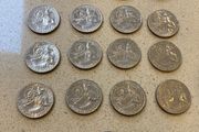 USA 1976 Quarter Dollar Drummer Boy lot x 17 coins. 30 Euro