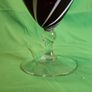 Elegant Murano-style vase made of art glass in ruby red with white spiral stripes Image 7