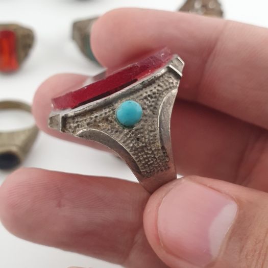 Ancient Inspired Brass Rings Set of 15 Collectible Jewellery Pieces
