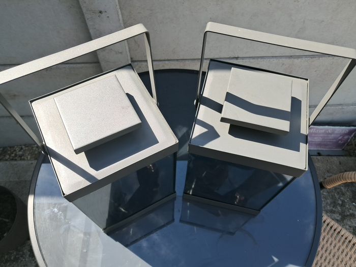 mirrored lanterns pair