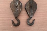 Pair of vintage pulleys