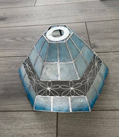 Ceiling Light Shade- Blues And Silver. In Great Condition.