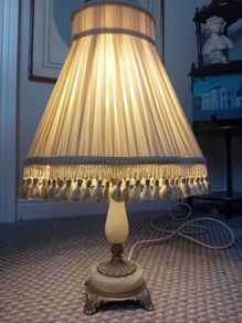 Onyx and Brass Vintage Lamp