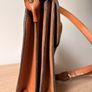 Vintage cognac leather satchel bag Image 4