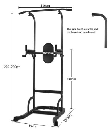 Pull Up Bar Dip Station Power Tower Large Wide Push Up Station Fitness Equipment for Home Gym Exercise Chin Up Bar