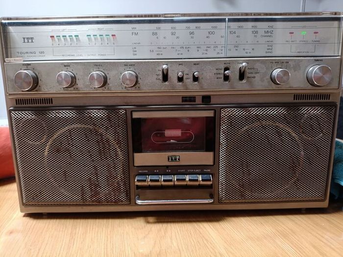Large Itt Touring 120 Stereo Radio Recorder