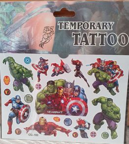 Kids super hero temporary tattoos